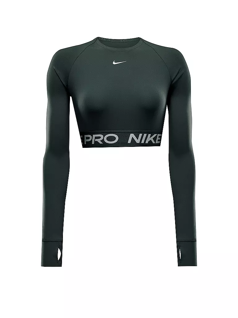 NIKE | Damen Fitnessshirt Pro 365 Crop Dri-FIT | dunkelgrün