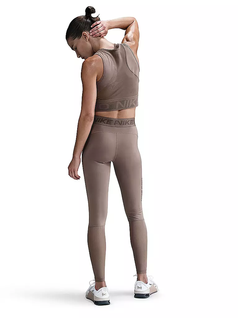 NIKE | Damen Fitnesstight NP DF GG Mesh | braun