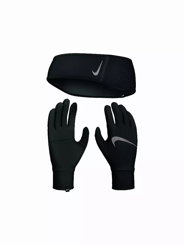 NIKE | Damen Stirnband und Handschuh Set | schwarz