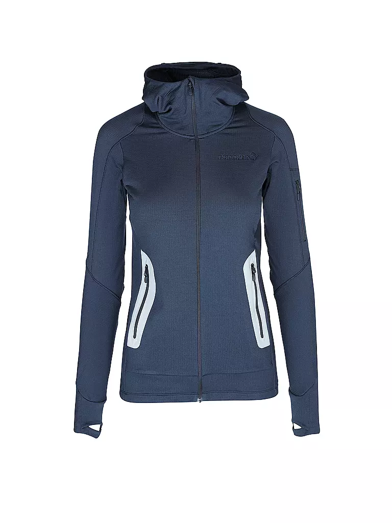 NORRØNA | Damen Fleecejacke falketind Power Grid Hoodie | dunkelblau