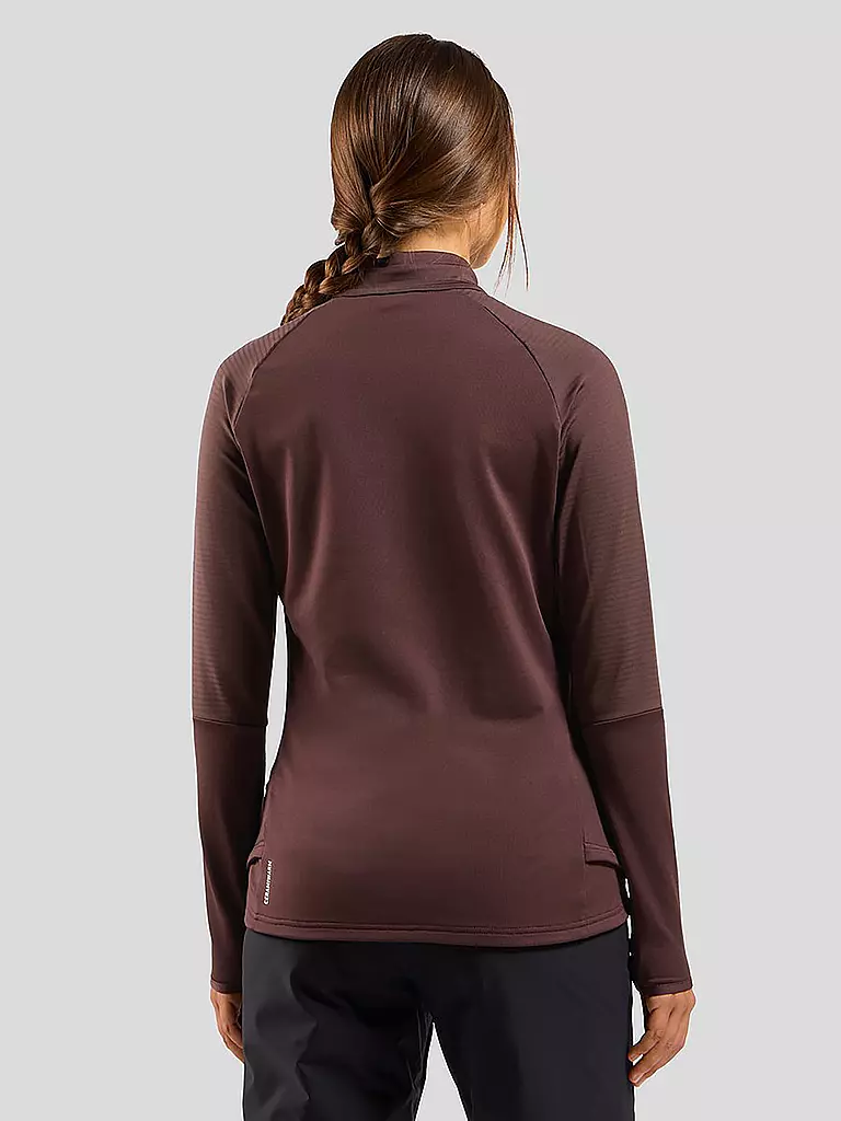 ODLO | Damen Unterzieh Zipshirt Descent Ceramiwarm | schwarz