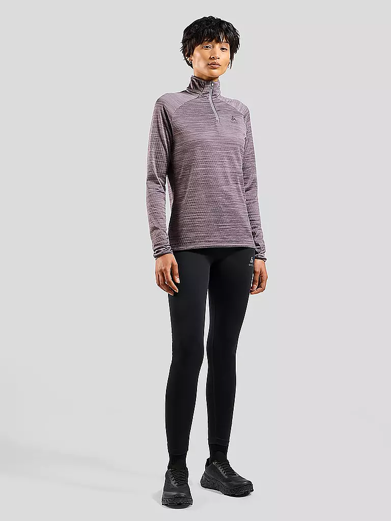 ODLO | Damen Unterzieh Zipshirt Run Easy Mid Layer | lila