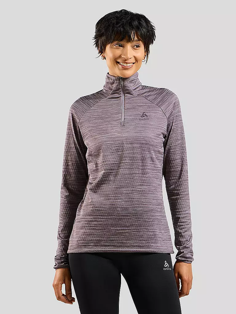 ODLO | Damen Unterzieh Zipshirt Run Easy Mid Layer | lila