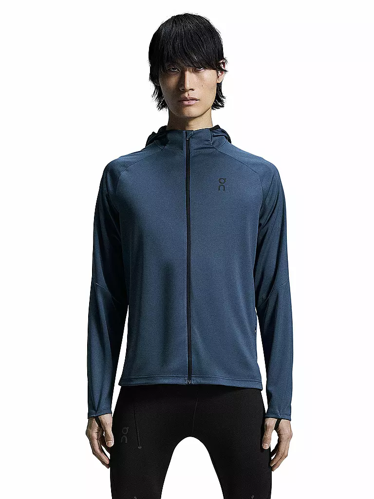 ON | Herren Laufjacke Climate Zip Hoodie | blau