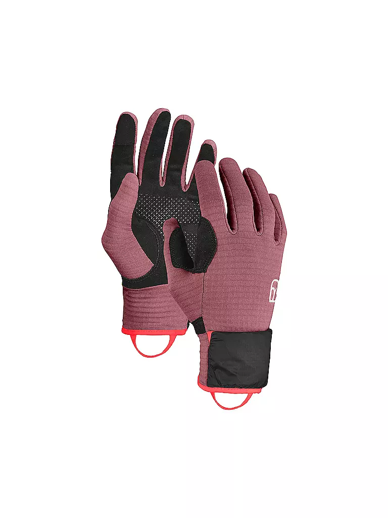 Cover Fleece ORTOVOX Handschuhe rosa Grid Damen