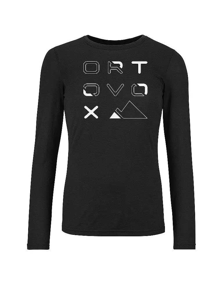 ORTOVOX | Damen Funktionsshirt 185 Merino Brand Outline | schwarz