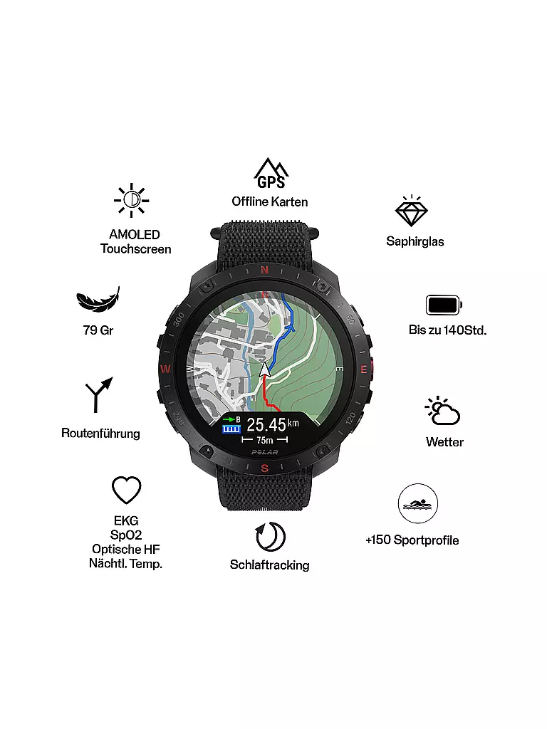 POLAR | Fitness-Smartwatch Grit X2 Pro | schwarz