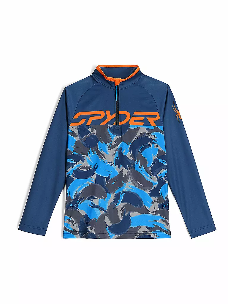 SPYDER | Kinder Unterzieh Zipshirt Camo | dunkelblau