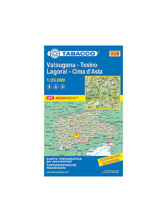 TABACCO | Wanderkarte 058 - Valsugana, Tesino, Lagorai, Cima d'Asta 1:25.000