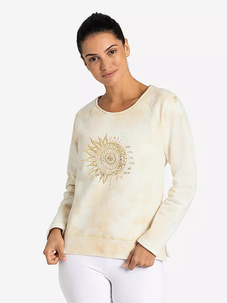 THE SPIRIT OF OM | Damen Yoga Sweater Sweaty OM Mani | creme