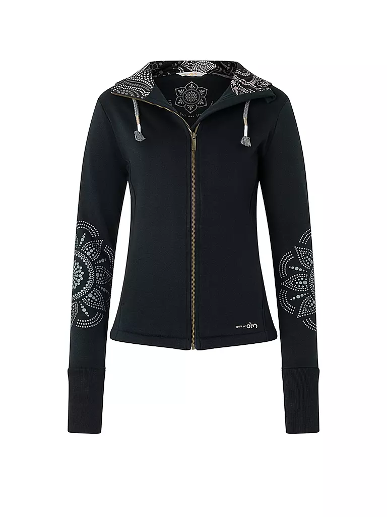 THE SPIRIT OF OM | Damen Yoga Sweatjacke Maui | schwarz