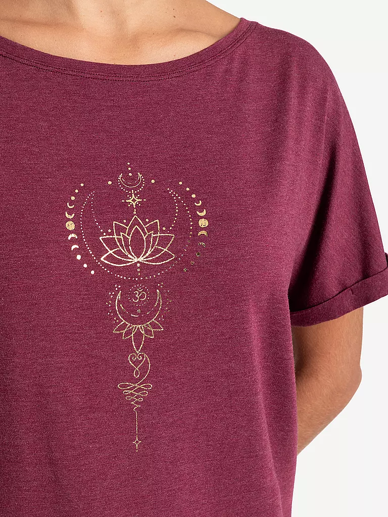 THE SPIRIT OF OM | Damen Yogashirt Eka Padma | dunkelrot