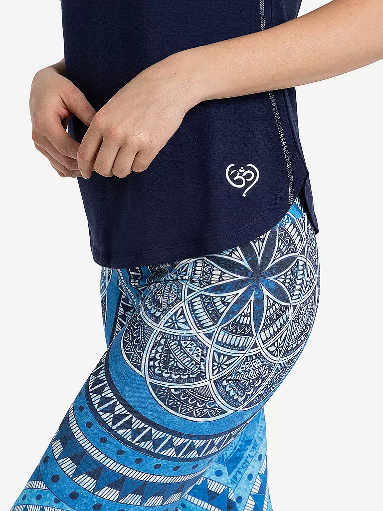 THE SPIRIT OF OM | Damen Yogashirt Raglan Bambus | dunkelblau