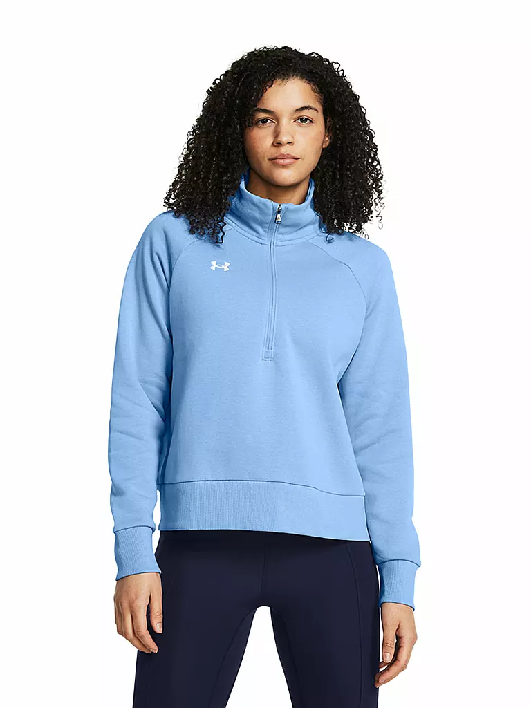 UNDER ARMOUR | Damen Sweater UA Rival Fleece mit ½ Zip | hellblau