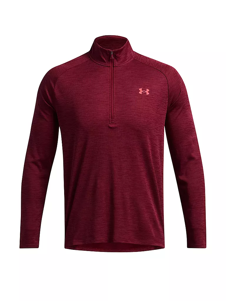 UNDER ARMOUR | Herren Fitnessshirt UA Tech™ Textured ½ Zip | dunkelrot