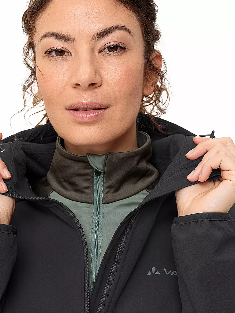 VAUDE | Damen Softshellparka Moena  warm Hoodie | schwarz