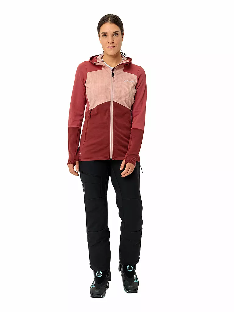 VAUDE | Damen Touren Fleecejacke Monviso Grid Fleece | dunkelrot