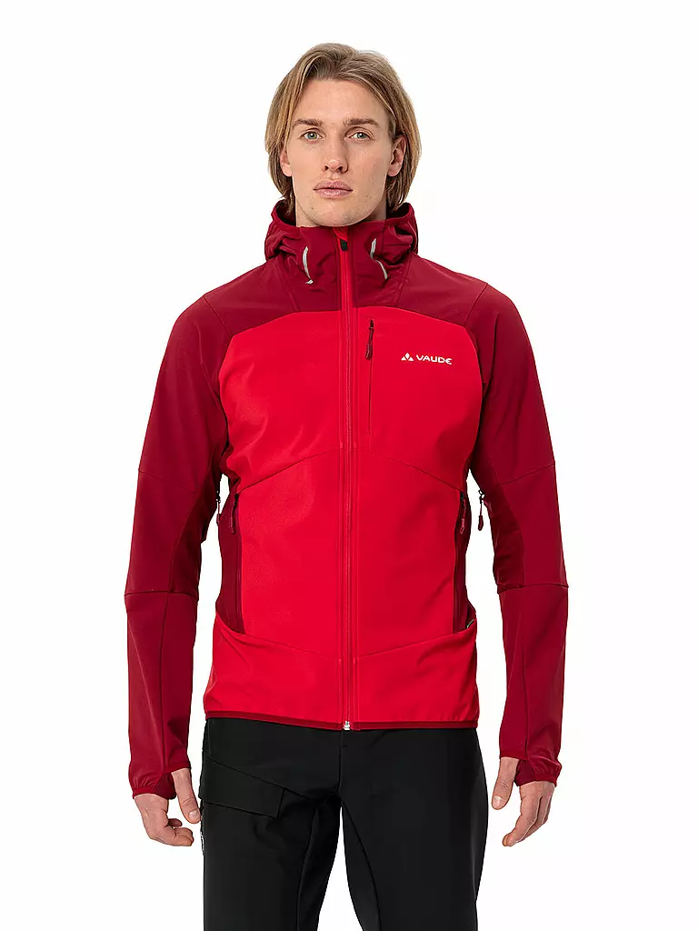 VAUDE | Herren Softshelljacke Larice  Hoodie | dunkelrot